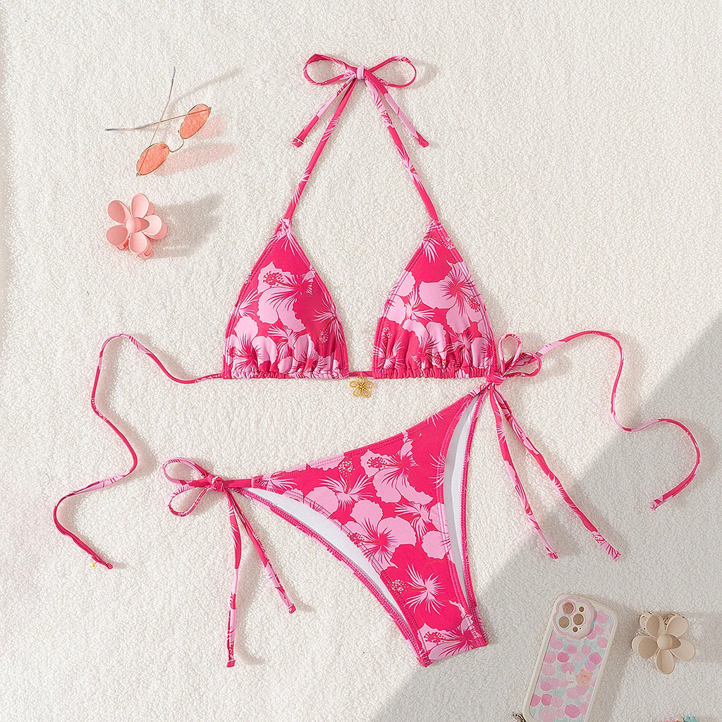 Bikini Flor Metálica Push-Up