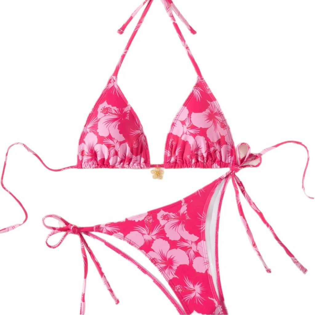 Bikini Flor Metálica Push-Up