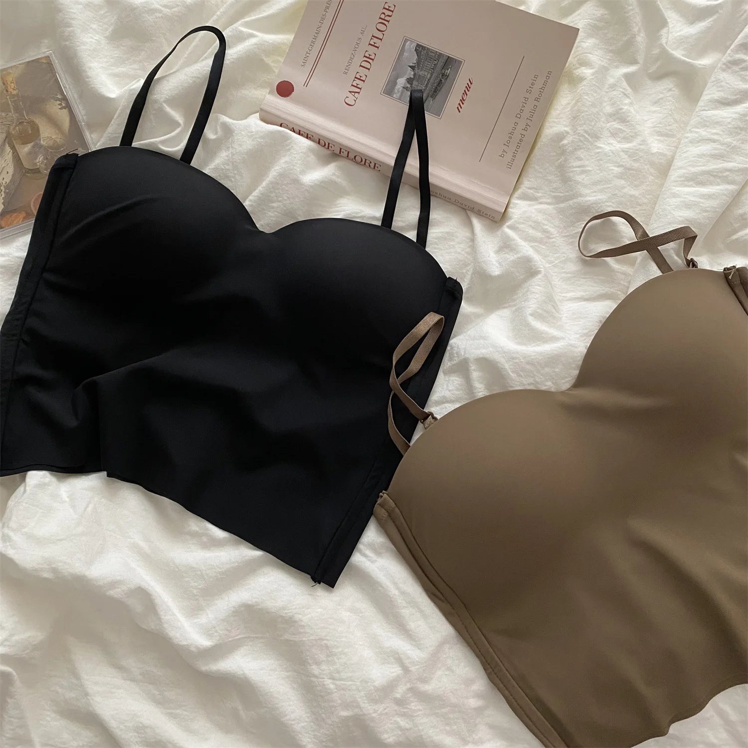 Camiseta sin mangas para Yoga y gimnasio para mujer, Top Popular de punto liso y sin costuras, chaleco con espalda en U y tirantes con almohadilla fija para el pecho, 1 ud.