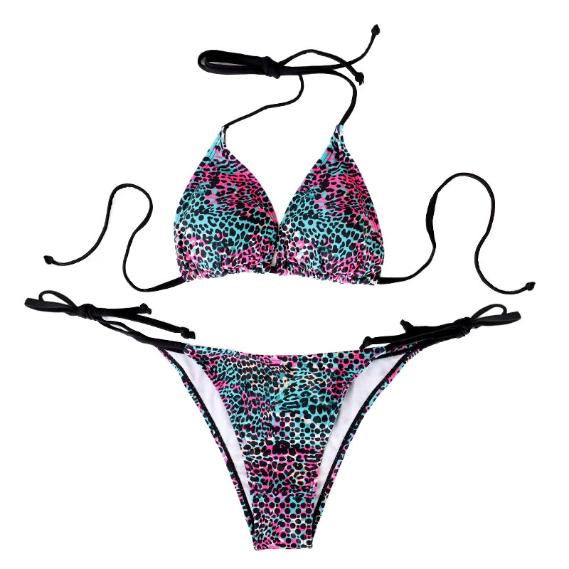Bikini Lunares Colorido con Cordones