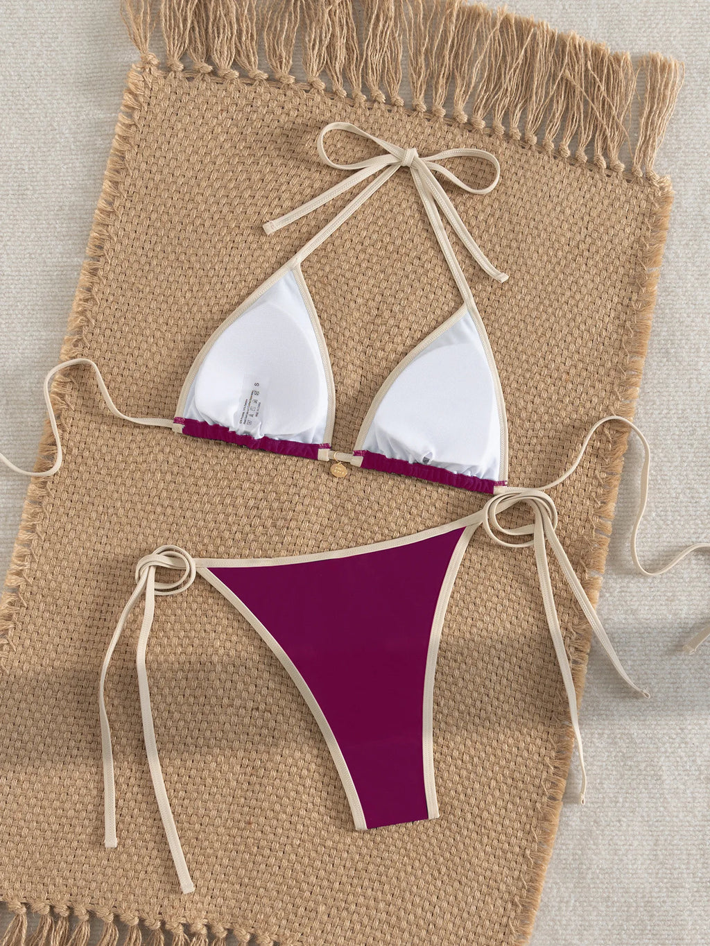 Bikini Bicolor con Lazos Laterales