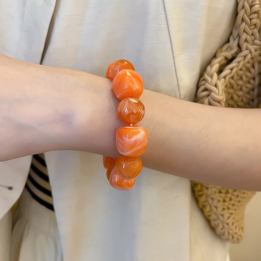 Pulsera Cuentas Acrílico Bohemia Mujer