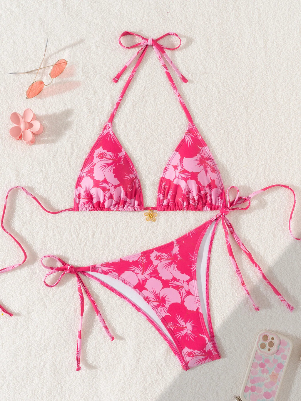 Bikini Flor Metálica Push-Up