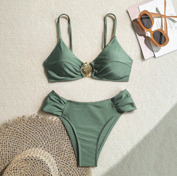 Bikini Botones Concha Halter