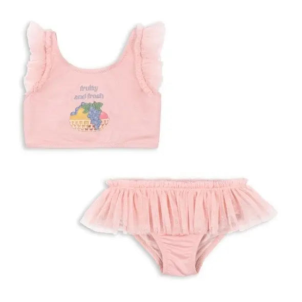 Bikini Niña Estampado con Volantes Estilo Princesa