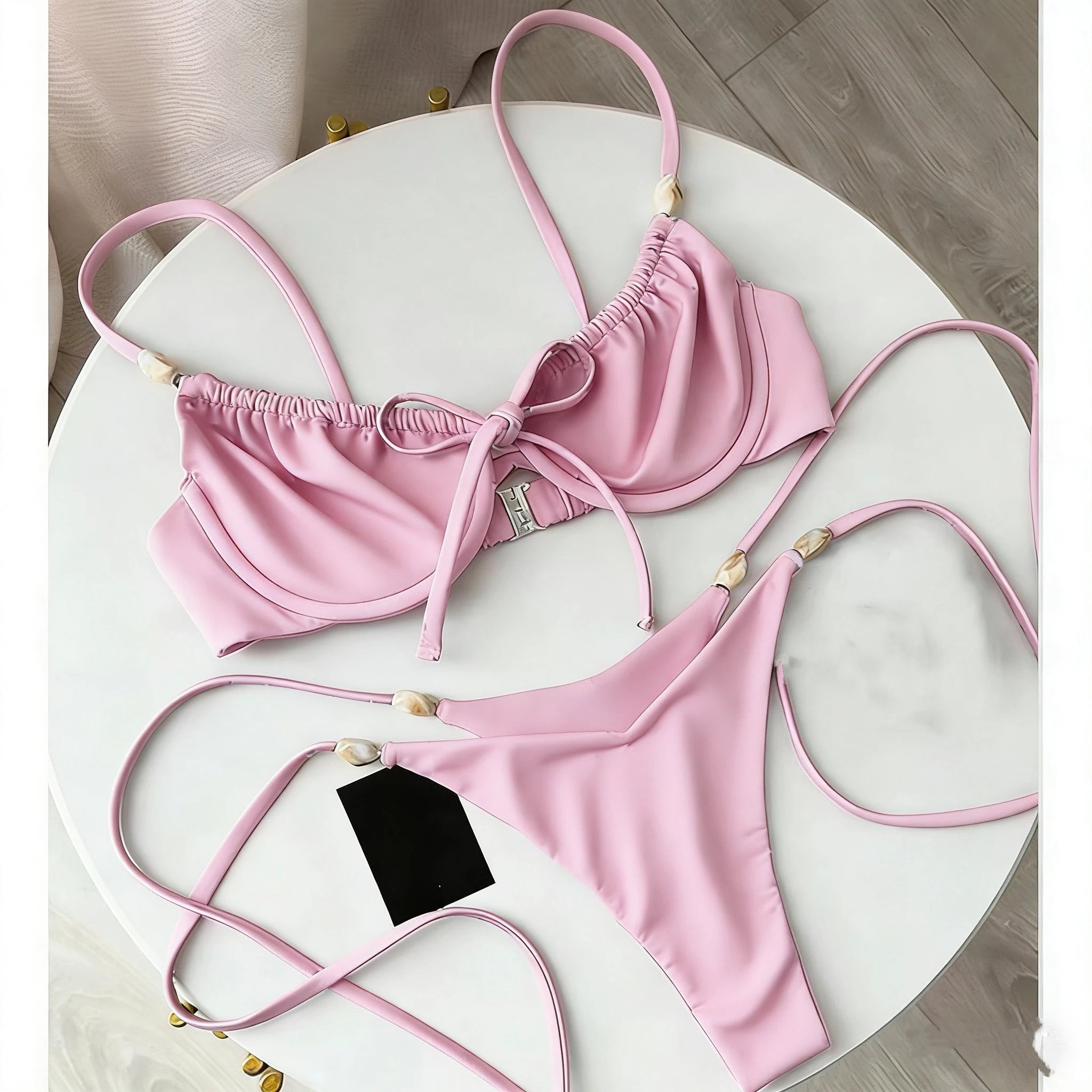 Bikinis Push Up 2026, Traje de Baño Sexy para Mujer, Conjunto de Bikini con Cuentas, Traje de Baño con Puntos, Ropa de Playa