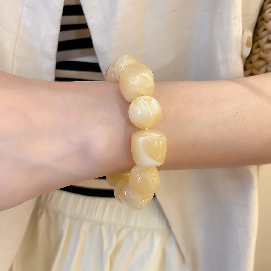 Pulsera Cuentas Acrílico Bohemia Mujer