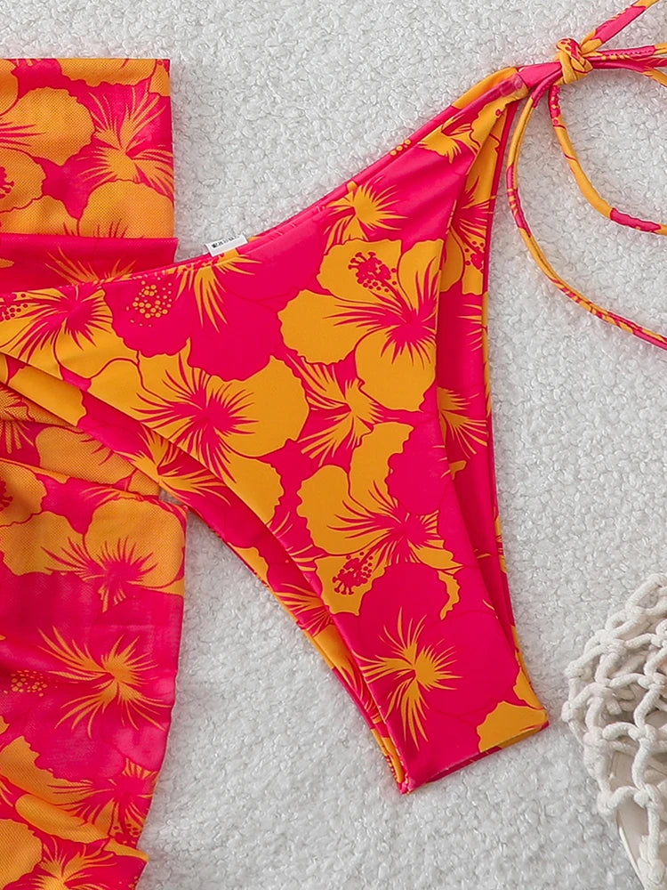 Conjunto Bikini 3 Piezas con Pareo
