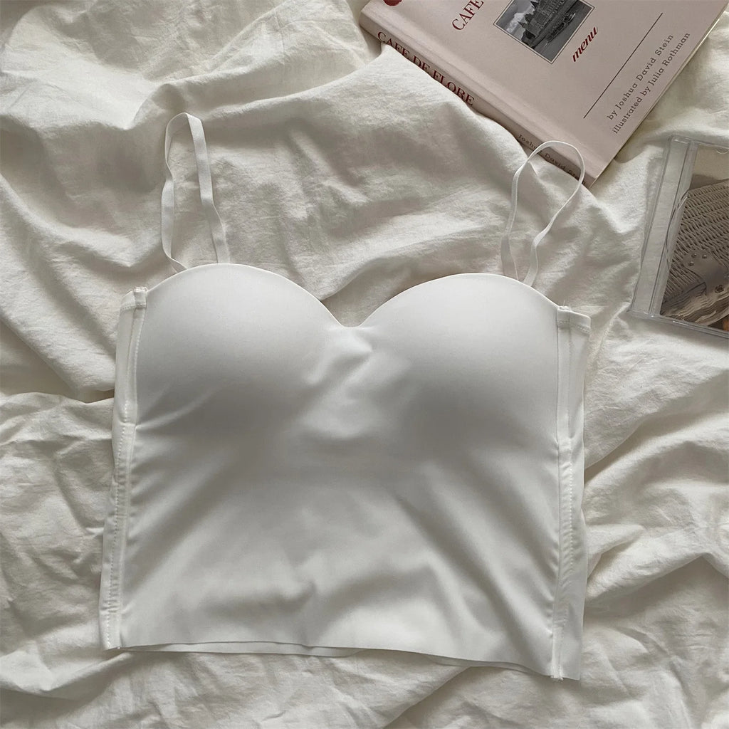 Camiseta sin mangas para Yoga y gimnasio para mujer, Top Popular de punto liso y sin costuras, chaleco con espalda en U y tirantes con almohadilla fija para el pecho, 1 ud.