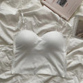 Camiseta sin mangas para Yoga y gimnasio para mujer, Top Popular de punto liso y sin costuras, chaleco con espalda en U y tirantes con almohadilla fija para el pecho, 1 ud.