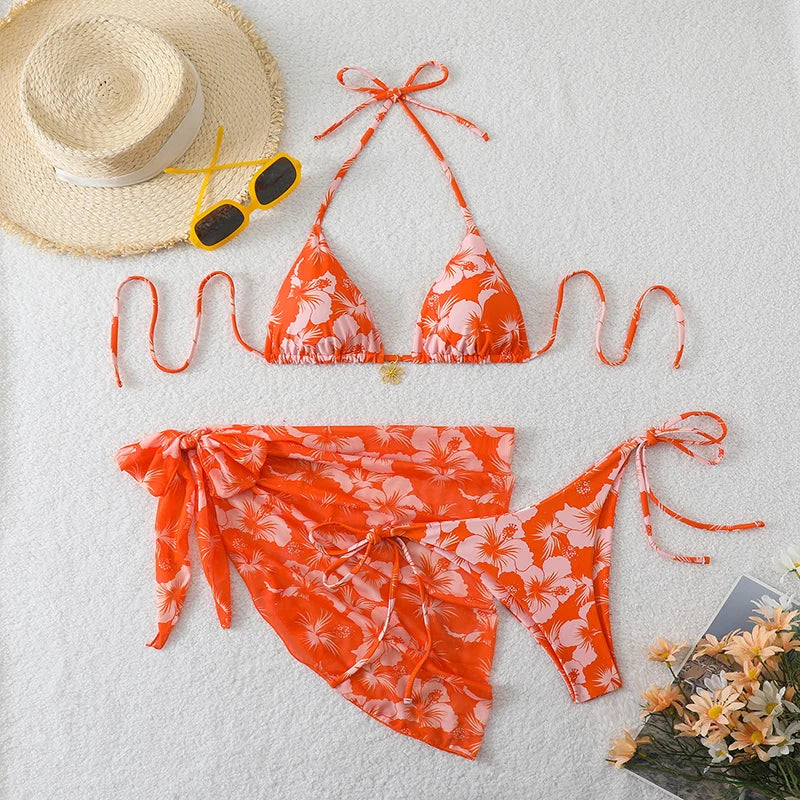 Conjunto Bikini 3 Piezas con Pareo