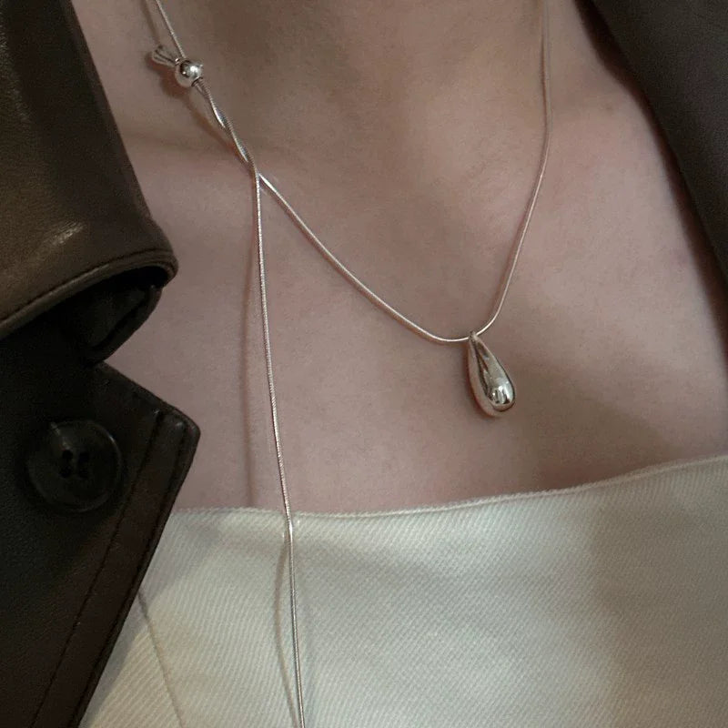 Collar Colgante Gota Plata de Ley 925