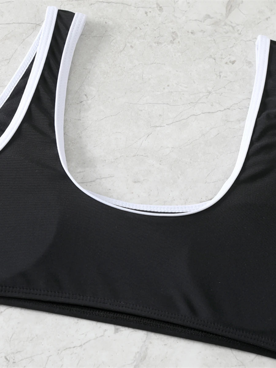 Traje de Baño Deportivo de Dos Piezas para Mujer, Bikini 2026, Ropa de Baño Femenina, Traje de Natación, Ropa de Playa