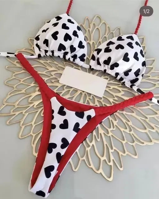 Bikini Brasileño Estampado Cereza | Conjunto 2 Piezas