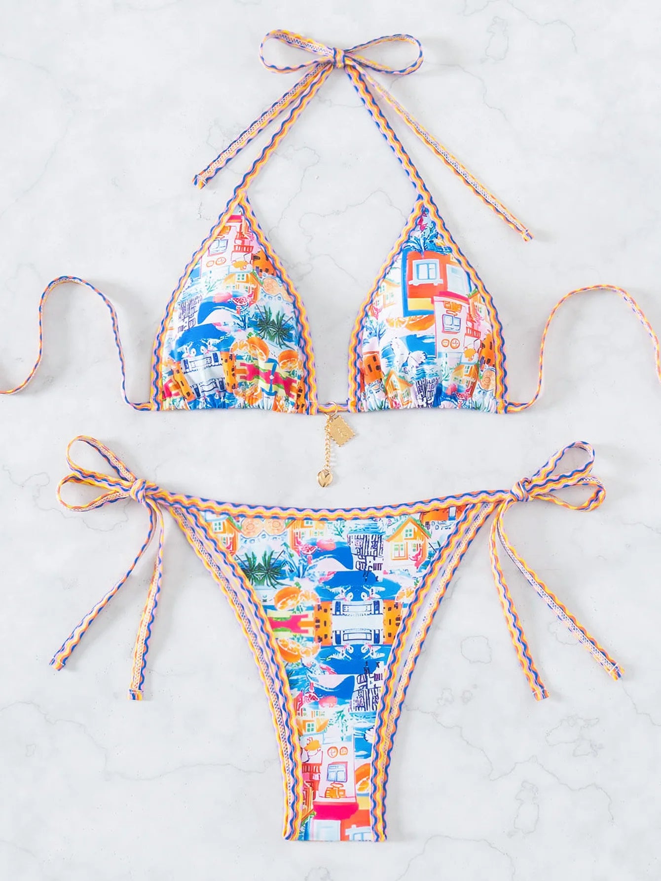 Bikini Floral Triángulo Push-Up