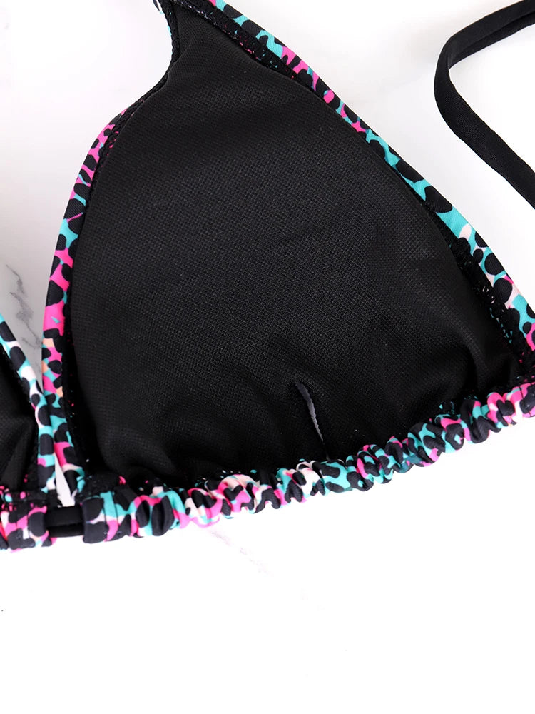 Bikini Lunares Colorido con Cordones