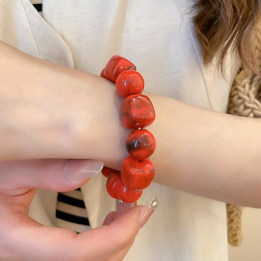 Pulsera Cuentas Acrílico Bohemia Mujer