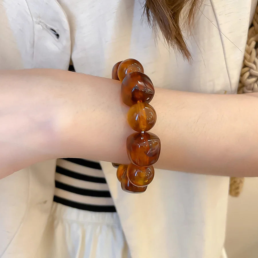 Pulsera Cuentas Acrílico Bohemia Mujer