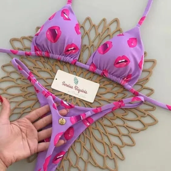 Bikini Brasileño Estampado Cereza | Conjunto 2 Piezas