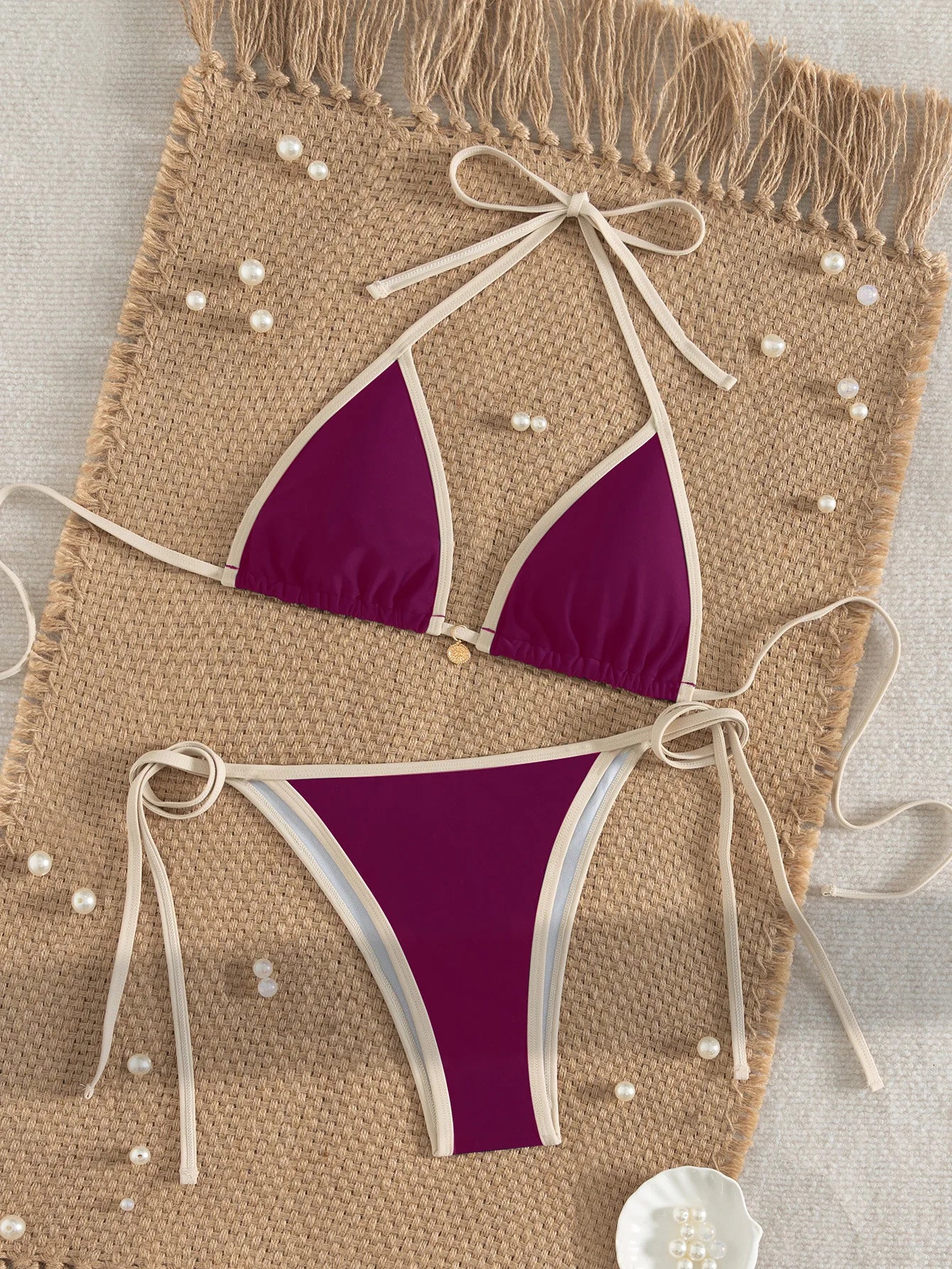 Bikini Bicolor con Lazos Laterales